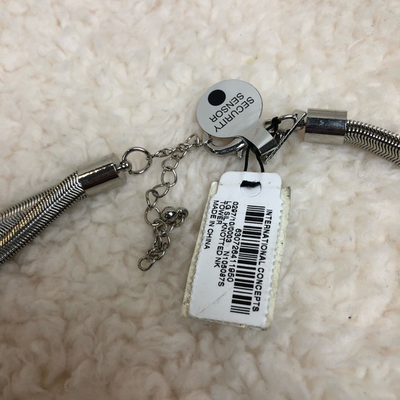 I.N.C. Silver tone multi chain knoty necklace - Picture 8 of 8